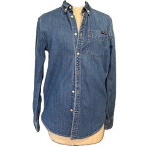 Men's Superdry Denim Button Down Shirt sz S